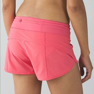 Lululemon 4-way speed short, pink lemonade, sz 6